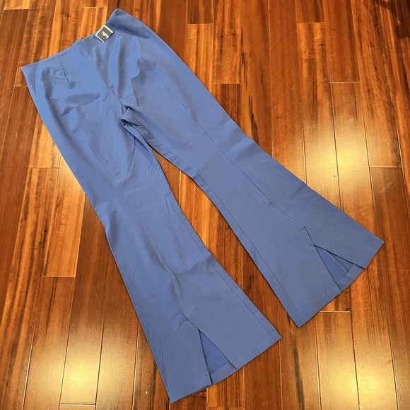Free People Pants - New NWT Free‎ People Periwinkle Blue Flare Pants Trousers Dress Back Zip Size M